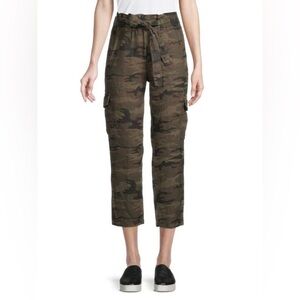 Sanctuary Anthropologie Cropped Paperbag Waist Linen Trousers Woman’s Size 26